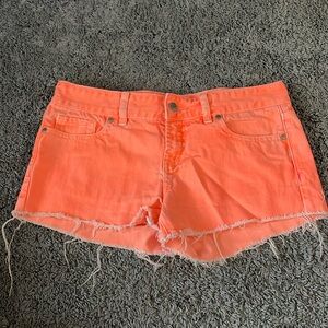 NWOT Victoria’s Secret PINK neon orange jean shorts